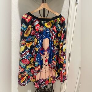 Printed pleated skirt